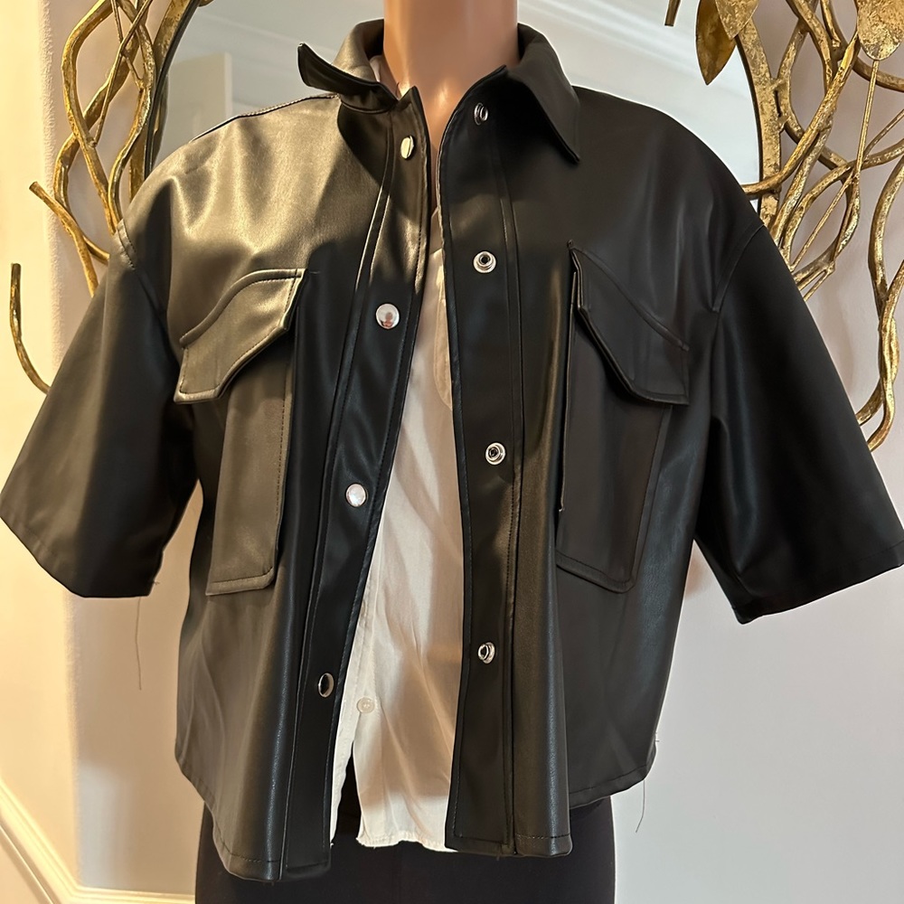 Vigoss Button Down Pleather Jacket - image 3